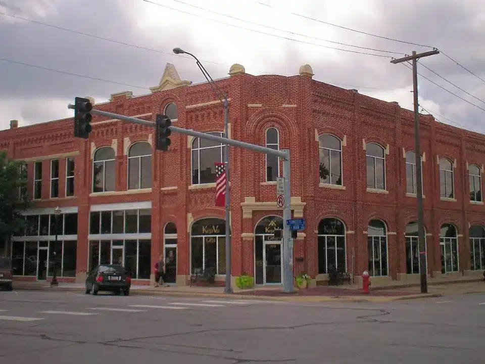 A historic brick building in downtown Broken Arrow, Oklahoma